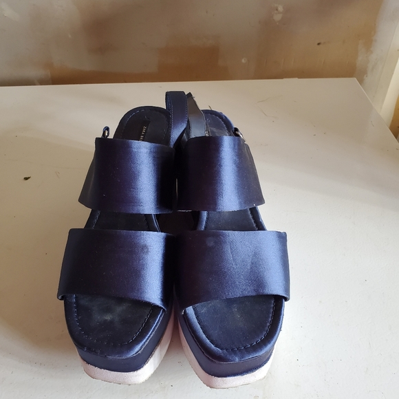 Zara navy blue platform sandals in size 10 - Picture 4 of 8